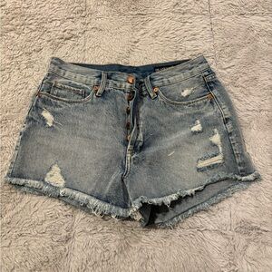 BLANKNYC high rise size 28 ripped denim shorts - light/medium wash, barely worn